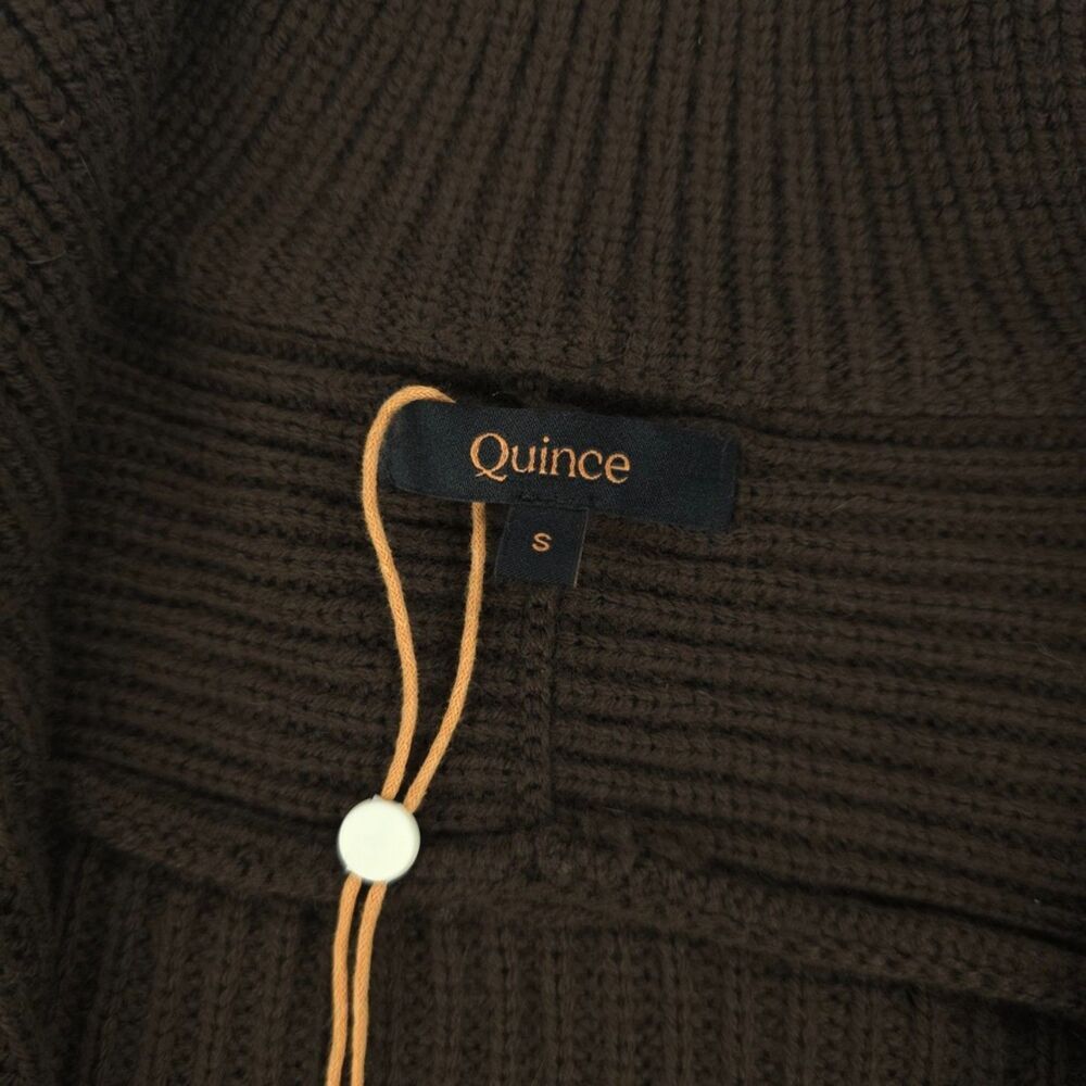 NEW Quince Australian Merino Wool Half Zip Sweater Coffee Bean Brown Minimal - Picture 3 of 13